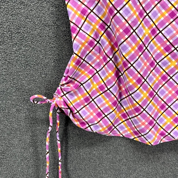 TYR Pink and Yellow Plaid Kids Swim One Piece - Picture 4 of 4